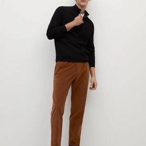 MANGO Corduroy tapered cropped pants
